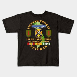 Vietnam Combat Infantry Veteran w 1st Bn 2nd Inf 1st Inf Div SSI Kids T-Shirt